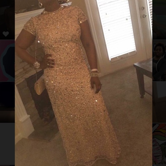 ADRIANNA PAPELL
Scoop Blush Pink Sequin gown - Picture 5 of 5